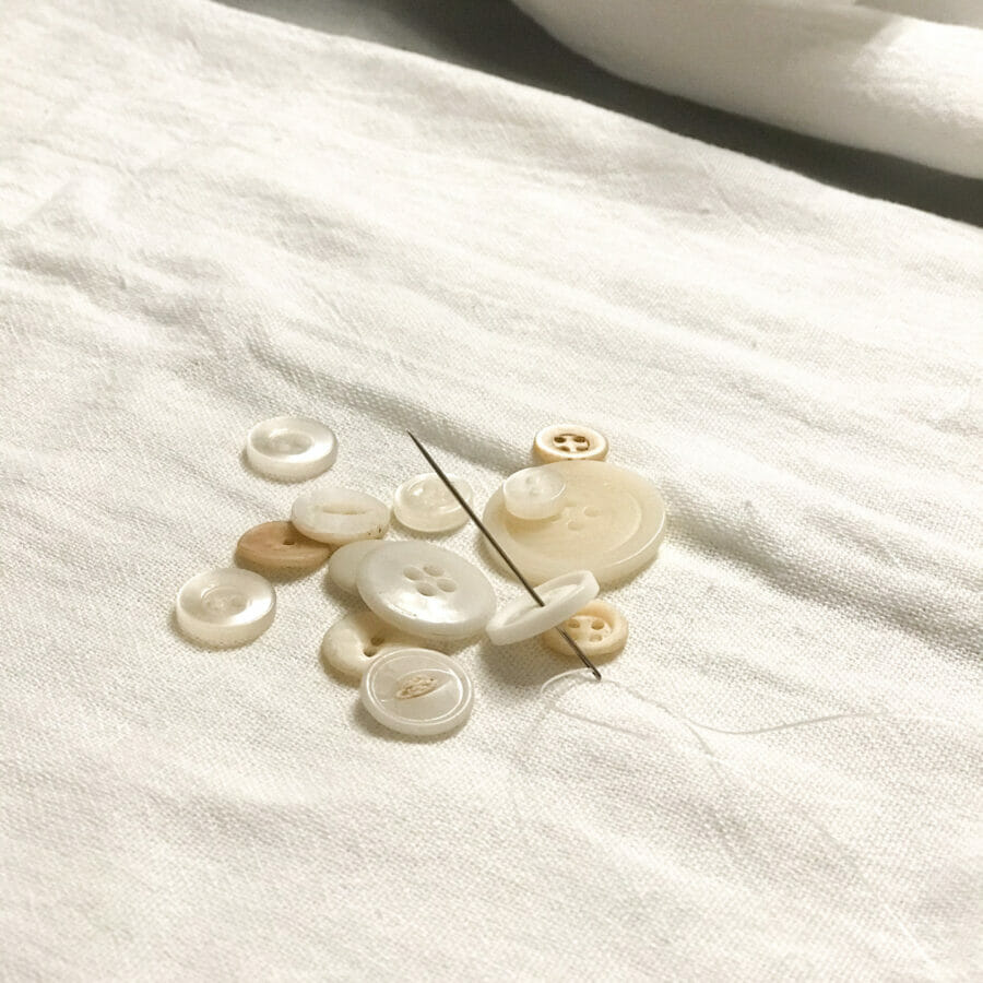 buttons on flour sack towel