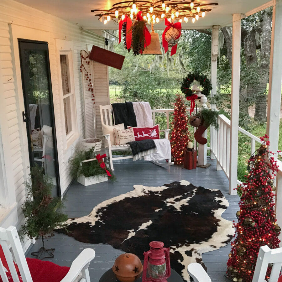 Farmhouse Christmas front porch