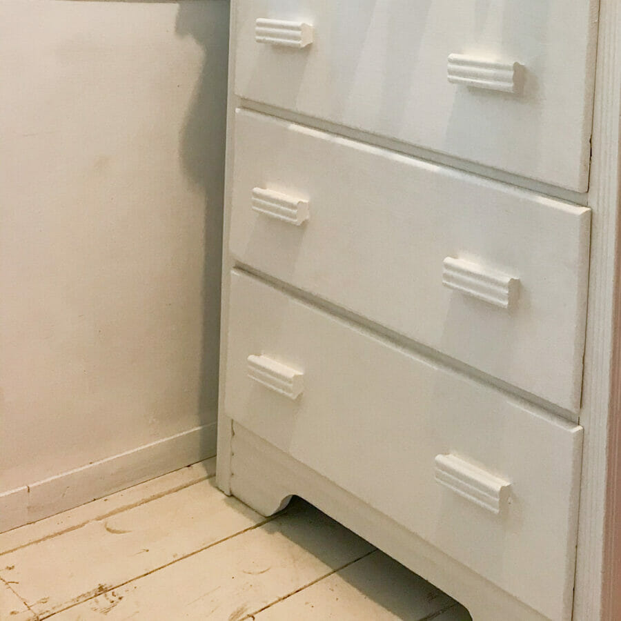 old chest of drawers with floor