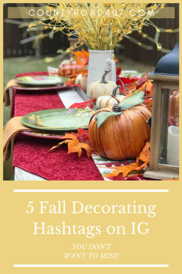Fall pinterest graphic for 5 fall decorating ideas on IG