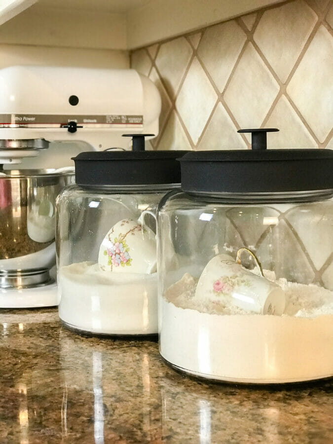 kitchen canisters with cups instead of scoops