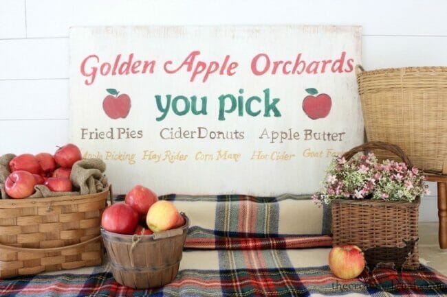apples and sign