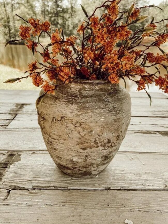 vase with fall flowers