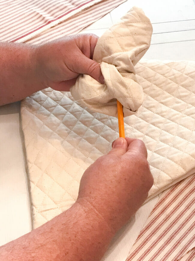 turning fabric right side out