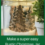 Rustic ornaments in glass jar pinterest graphic