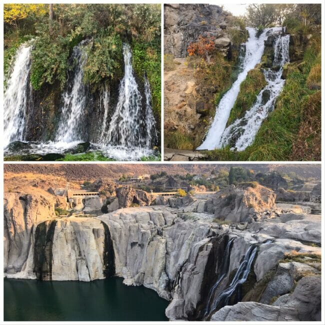 Water falls and dam