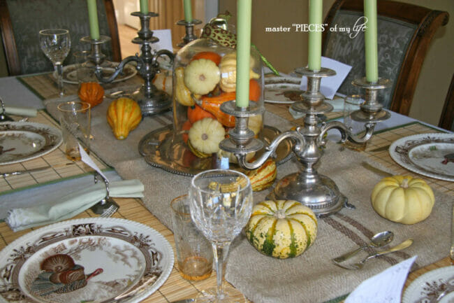 thanksgiving tablescape with gourds