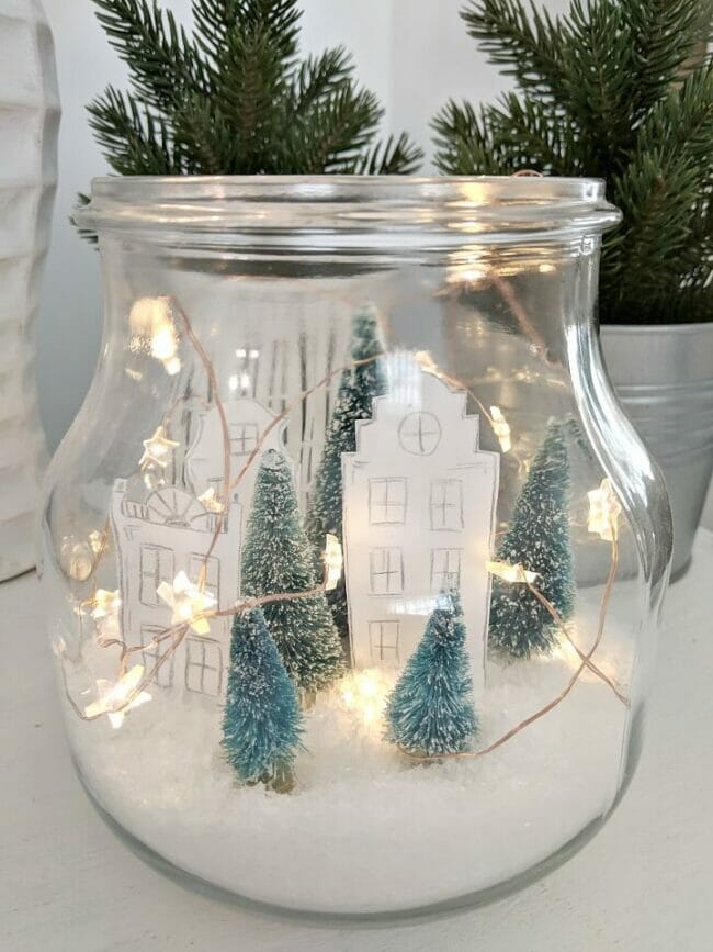 jar with Christmas scene inside