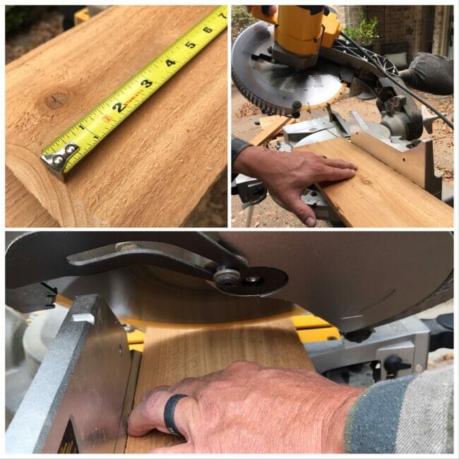 measure and cutting wood 