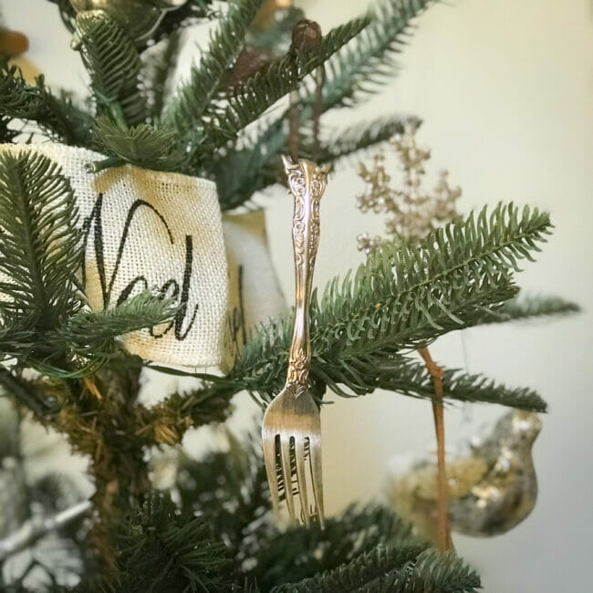 vintage fork on Christmas Tree