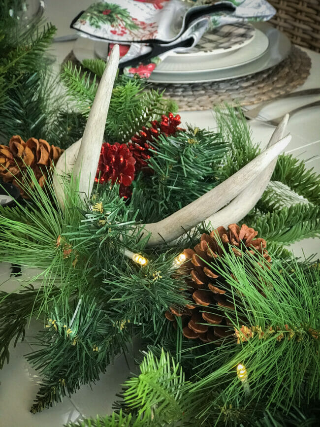 Antler in Christmas garland