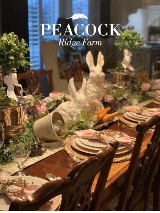 easter centerpiece on table