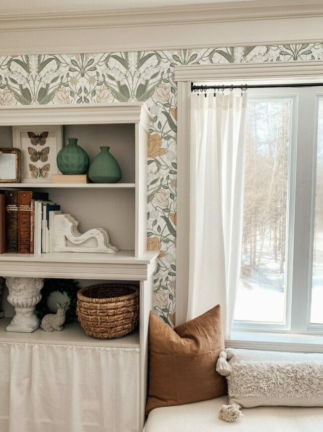 window and shelves