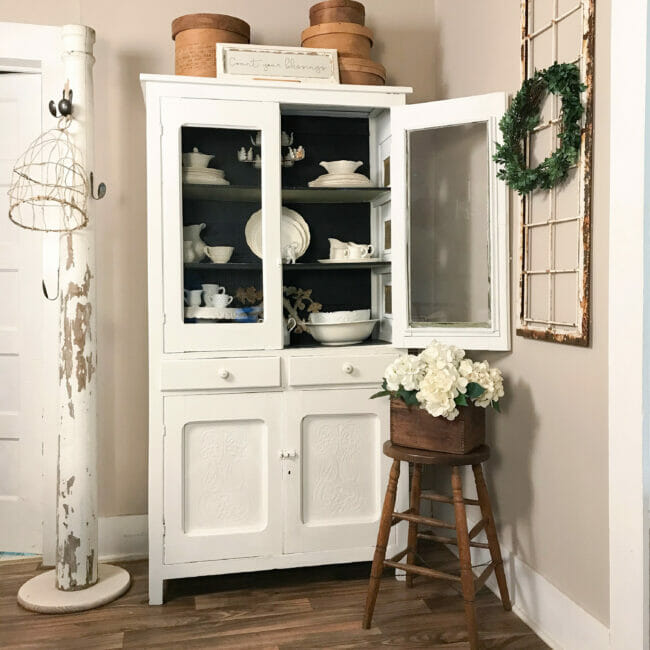 china hutch with stool and column