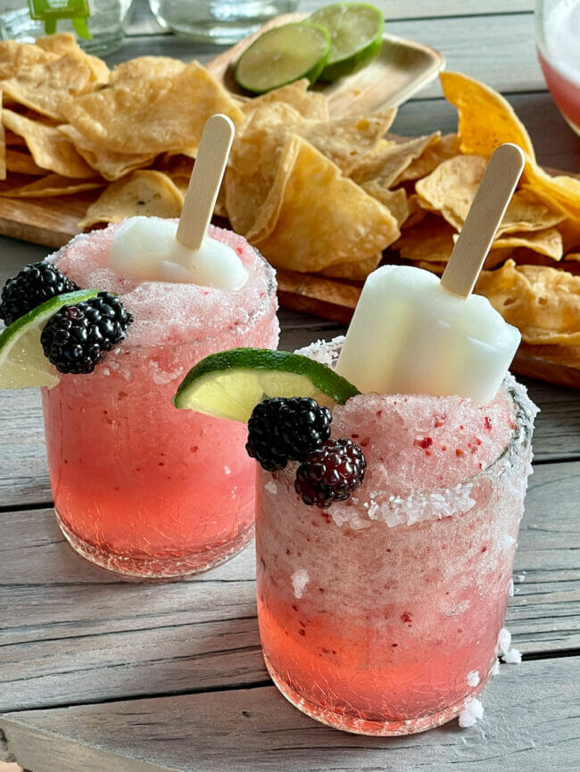 two frozen drinks with popsicles