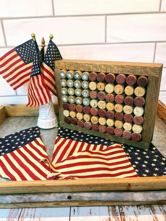 wine cork flag DIY