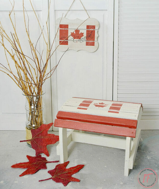 canada day stool and wall art