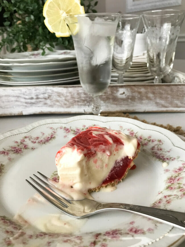 slice of pie on plate with fork