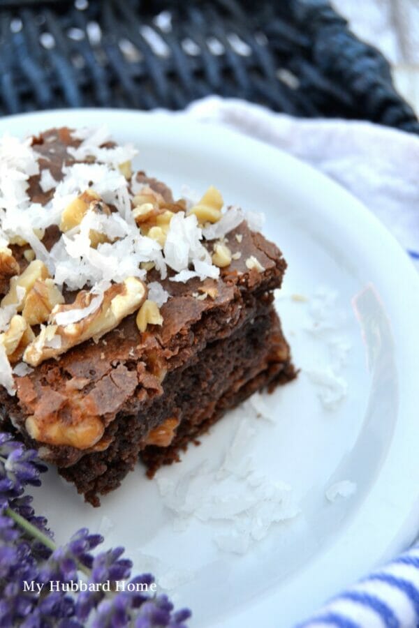 brownie on white plate