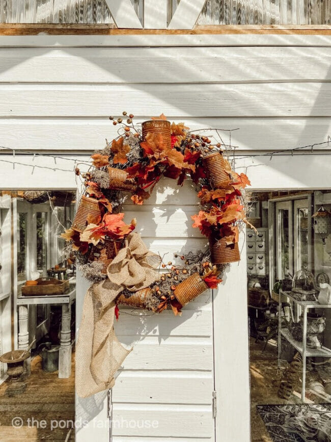 rusty can wreath