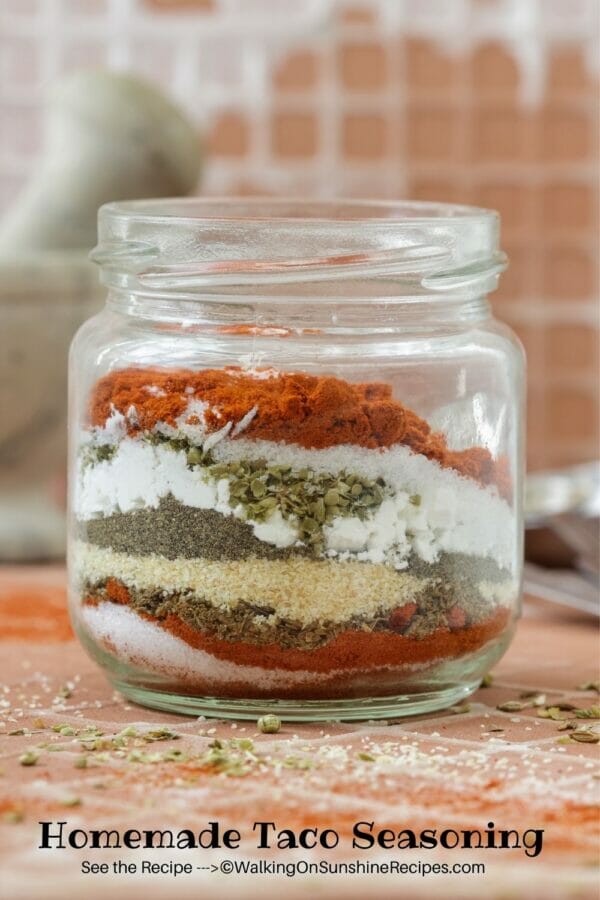 small jar with layers of spices