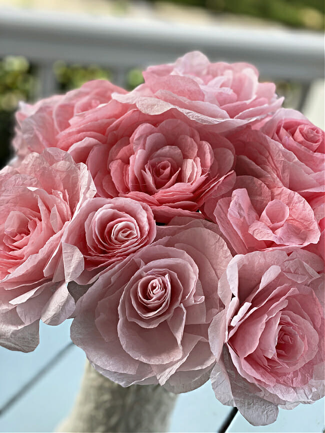 pink coffee filter roses