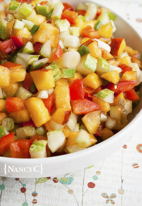 peach and mango salsa