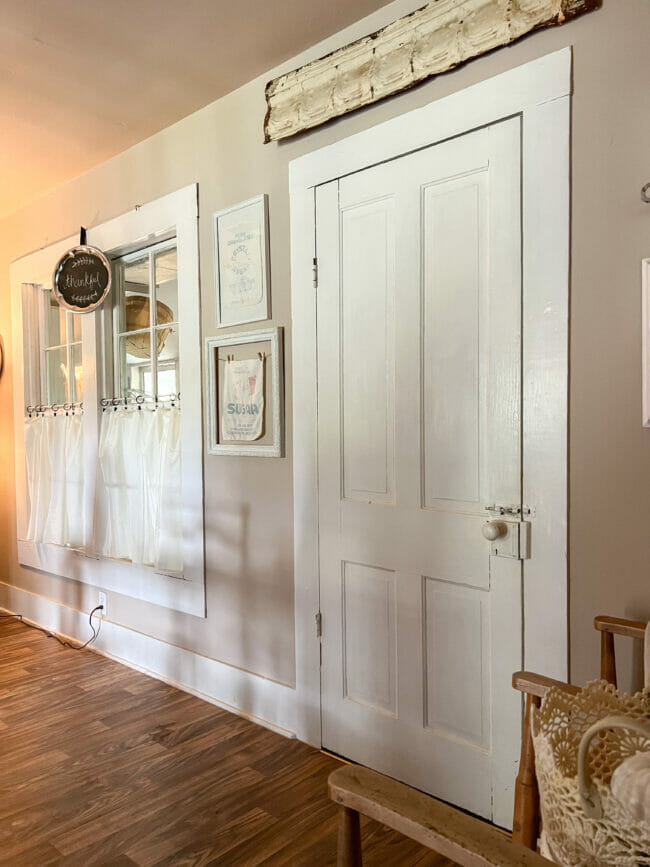 old windows in dining room and back door