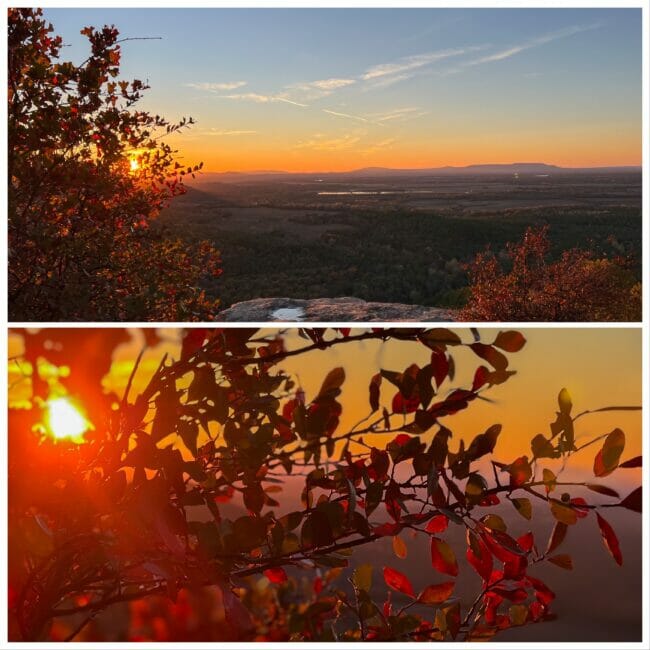 collage of a sunset