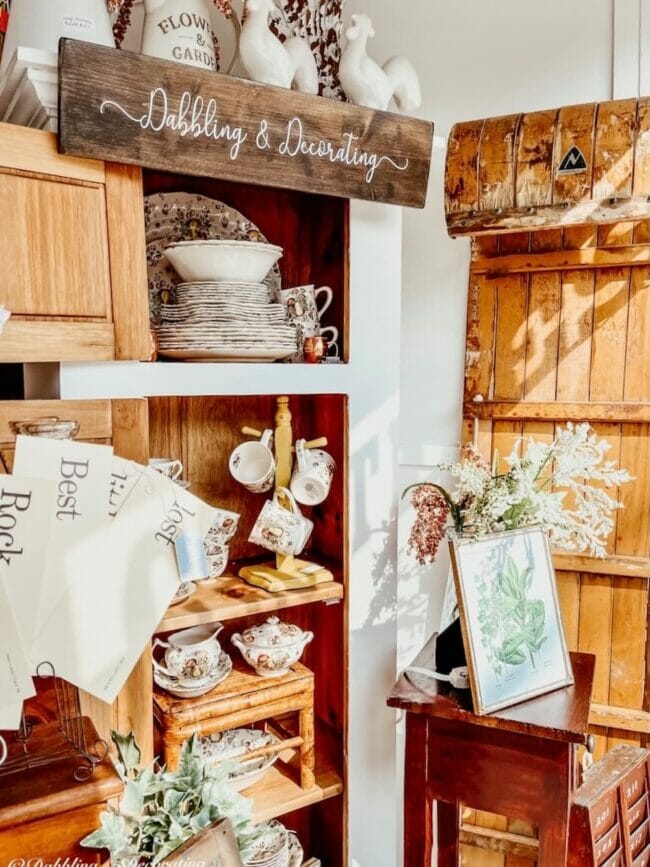 shelves full of dishes