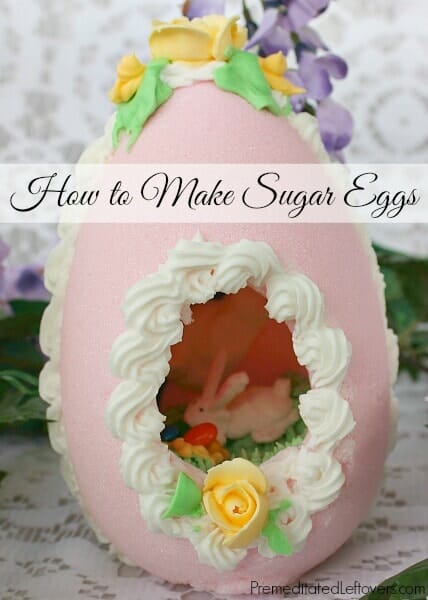 pink sugar egg with bunny inside