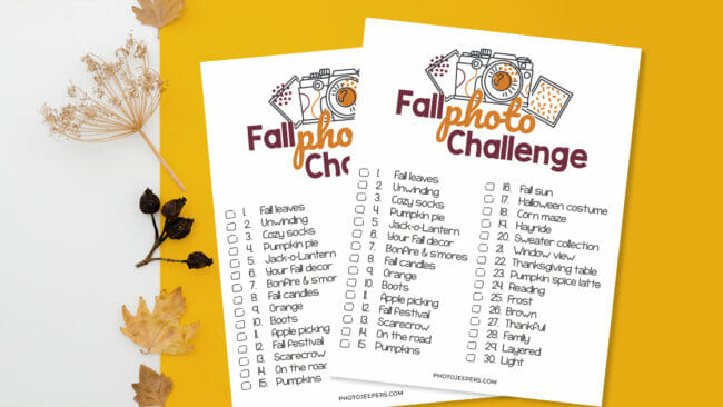 list of fall photo challenge 