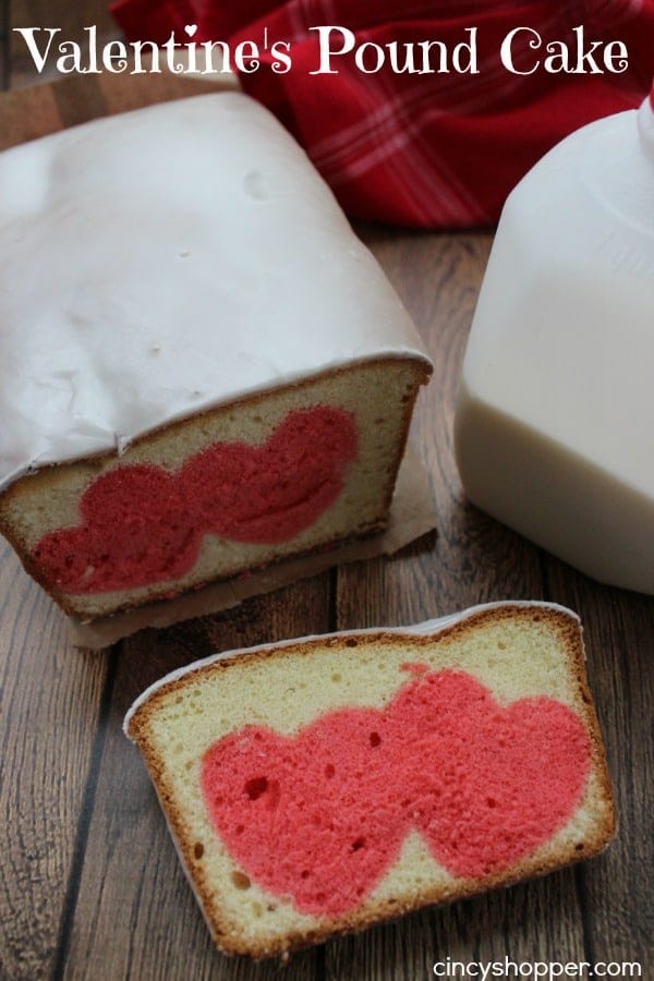 heart shaped cake inside a pound cake
