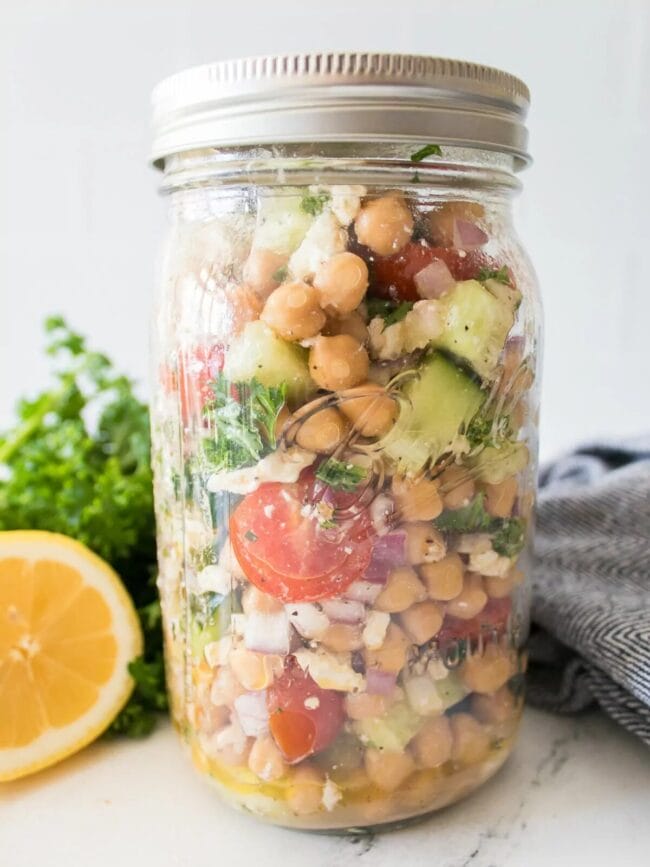 mason jar of salad