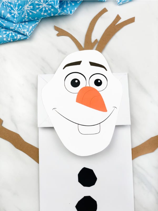 paper bag Olaf snow man