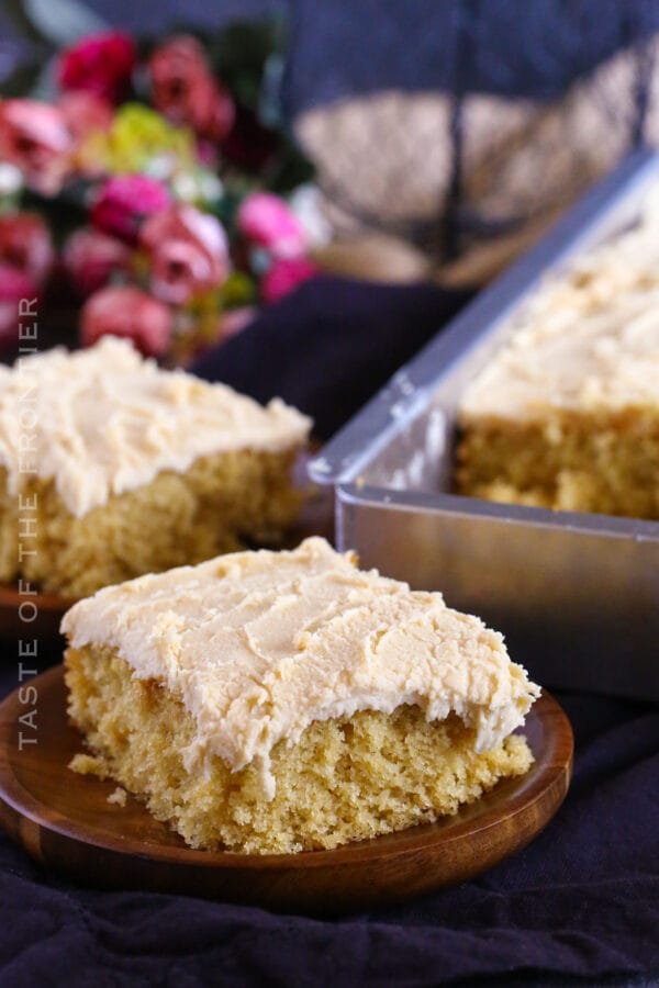 Cut slices of butterscotch cake
